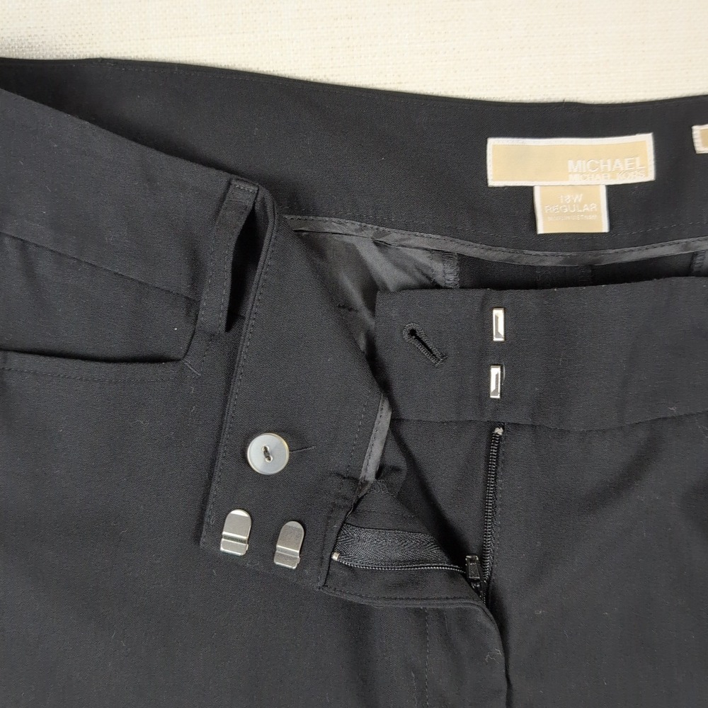 Michael Kors Gramercy Fit Dress Pants Women 18W Regular Black Straight Leg - Picture 6 of 12